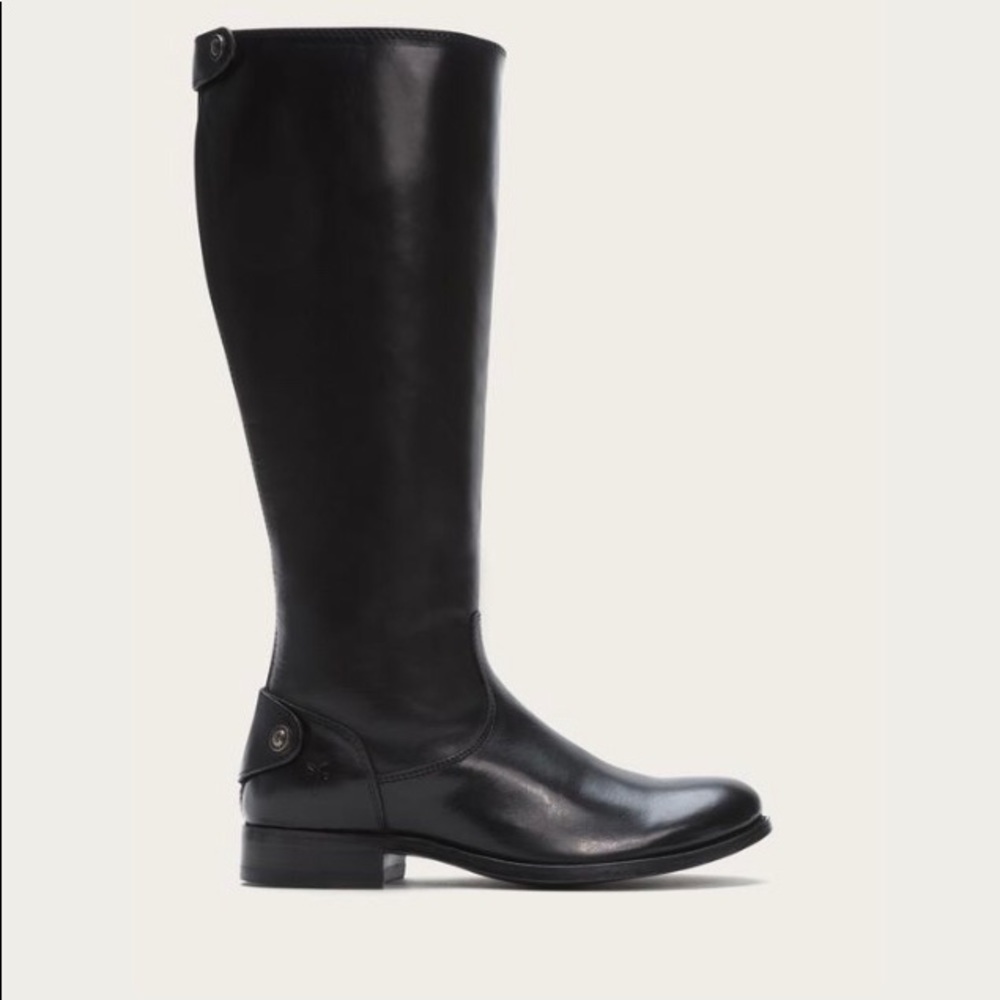 Frye Melissa Knee High Boots Back Zip - Black 6.5